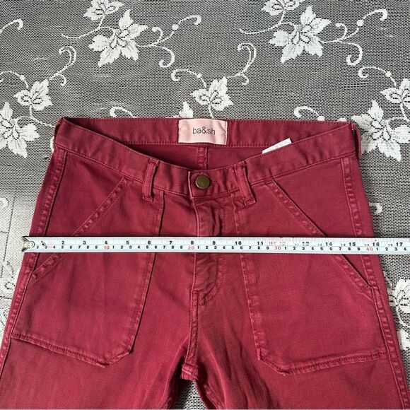 Ba&sh CSALLY - Red Slim-fit cotton jeans Sz 24 - Picture 14 of 16